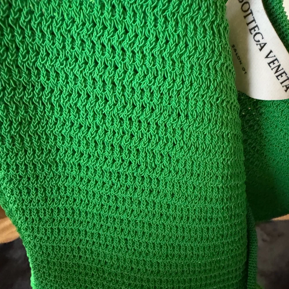 Bottega Veneta Green Mesh Dress - Picture 5 of 12